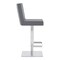 Armen Living Legacy Adjustable Height Swivel Gray Faux Leather and Brushed Stainless Steel Bar Stool LCLGSWBABSGR - alternate 3